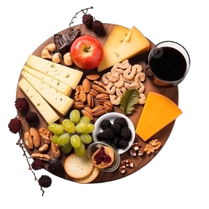 cheeseboard with berries and nuts